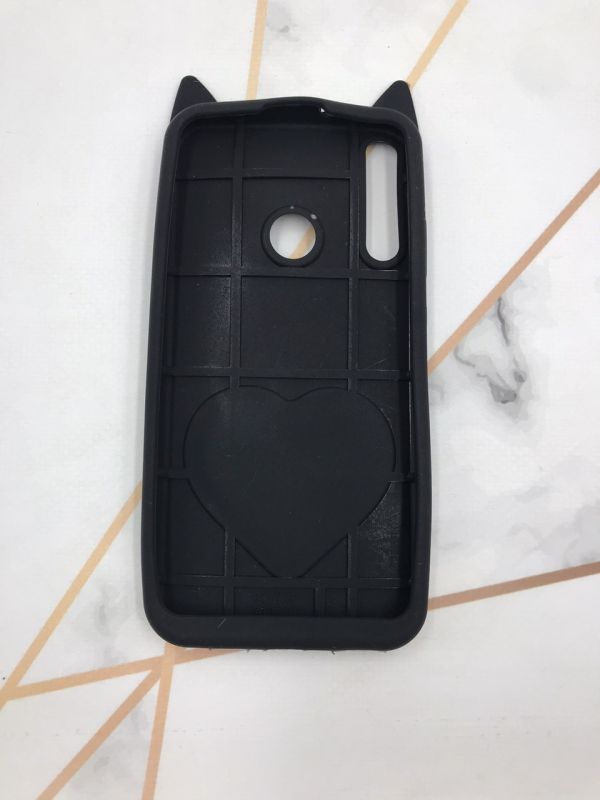 Чохол силіконовий 3D Case з рухливими блискітками на Huawei Р40 lite E / Y7p / Honor 9C "Кіт" (чорний)