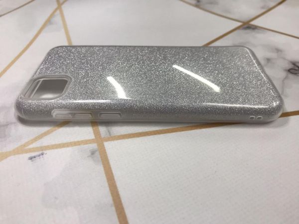 Силіконовий чохол із блискітками на Huawei Y5p Сріблястий