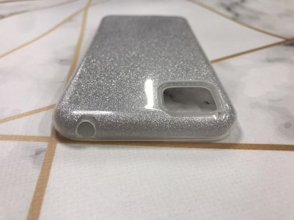 Силіконовий чохол із блискітками на Huawei Y5p Сріблястий