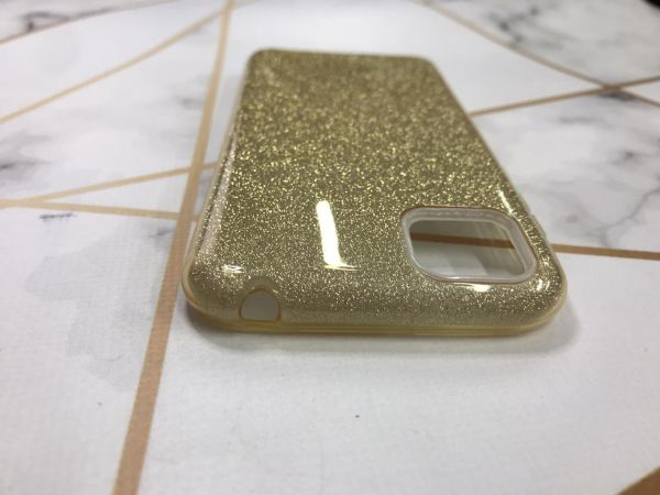 Силіконовий чохол з блискітками для Huawei Y5p Золотий