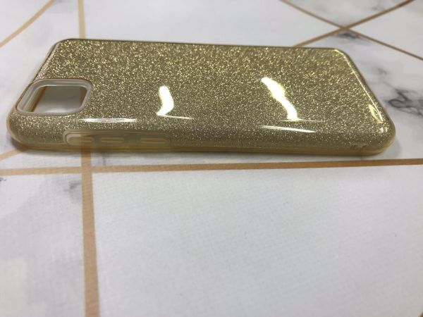 Силіконовий чохол з блискітками для Huawei Y5p Золотий