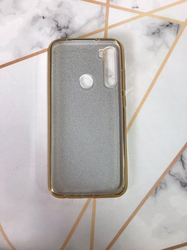 Силіконовий чохол з блискітками для Xiaomi Redmi Note 8 Золотий