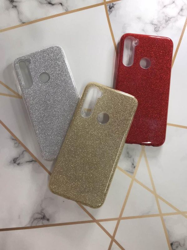 Силіконовий чохол з блискітками для Xiaomi Redmi Note 8 Золотий
