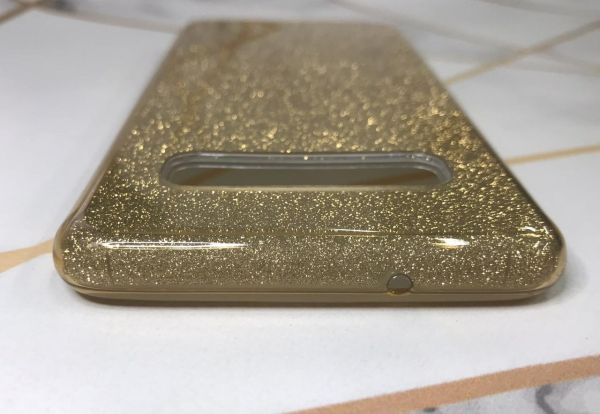 Силіконовий блискучий чохол для Samsung Galaxy S10 Золотий