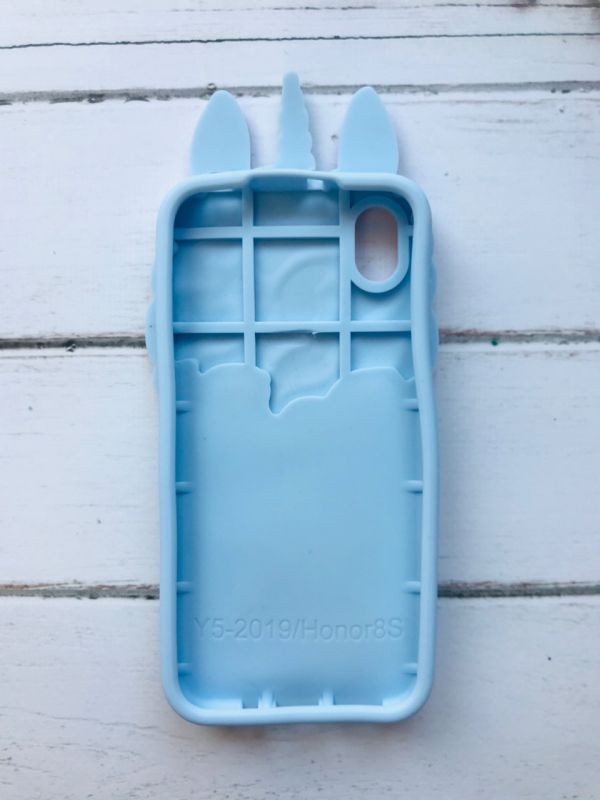 Силіконовий чохол 3D з плаваючими блискітками на Huawei Y5 2019 / honor 8s Єдиноріг блакитний