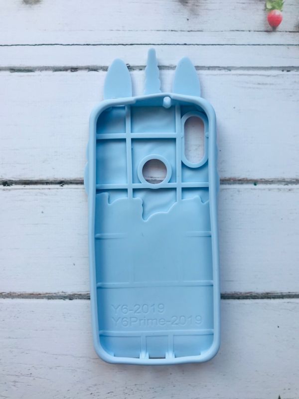 Силіконовий чохол 3D з плаваючими блискітками на Huawei Y6 2019 Єдиноріг блакитний