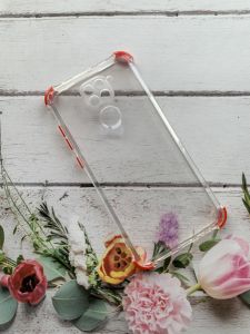 Прозорий силіконовий чохол з потовщеними кутами червоного кольору для Xiaomi Redmi Note 9