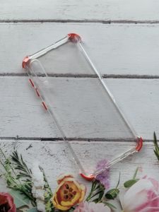 Прозорий силіконовий чохол з потовщеними кутами червоного кольору для Samsung Galaxy A50 2019 A505F