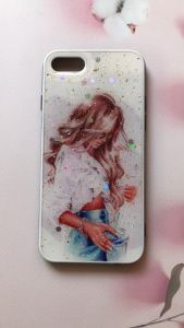 Силіконовий чохол із принтом для iPhone 7 / 8 Дівчина з коктейлем