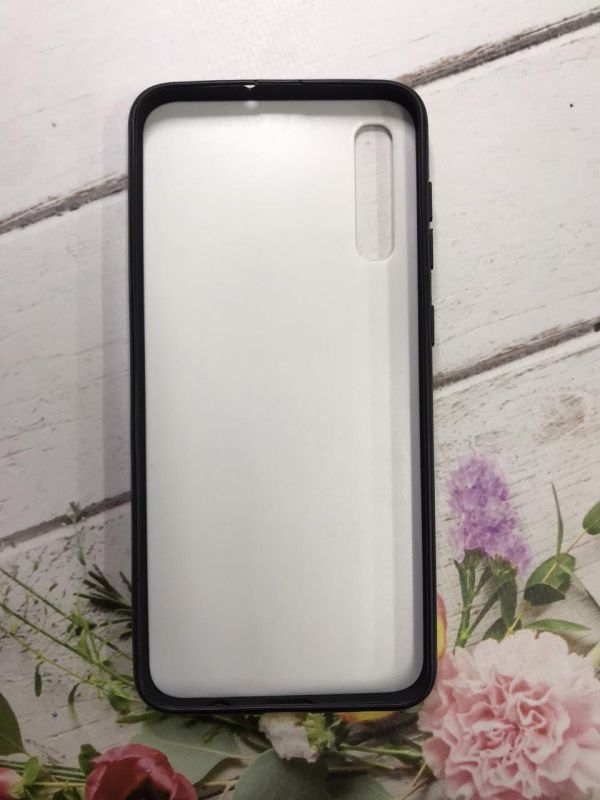 Силіконовий чохол з принтом та блискітками на Samsung Galaxy A50 2019 A505F Дівчина з квітами