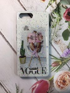 Мармуровий силіконовий чохол з блискітками для Xiaomi Redmi 6A Червоний