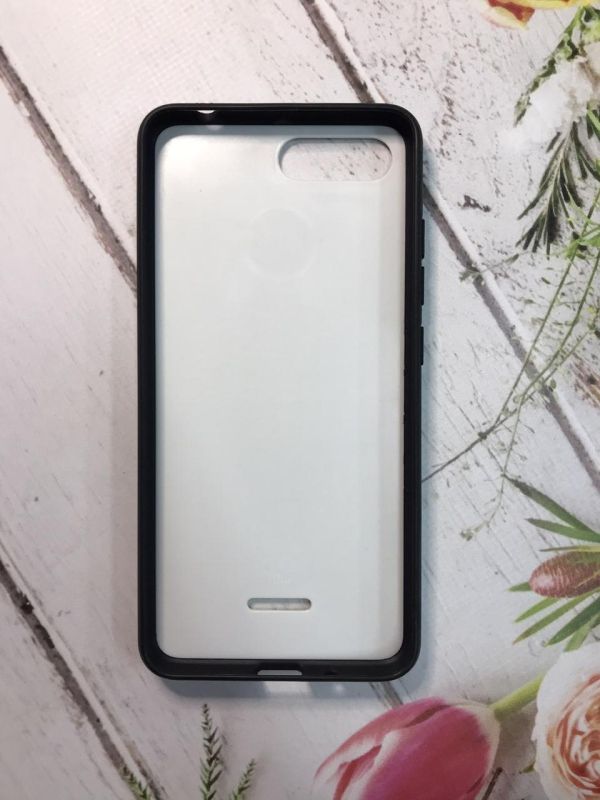 Мармуровий силіконовий чохол з блискітками для Xiaomi Redmi 6A Червоний