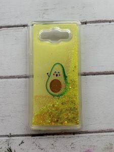 Силіконовий чохол з плаваючими блискітками на SAMSUNG Galaxy J7(2016) J710 Авокадо