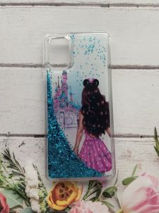 Силіконовий чохол з плаваючими блискітками на Samsung Galaxy M31s Дівчина-Мінні