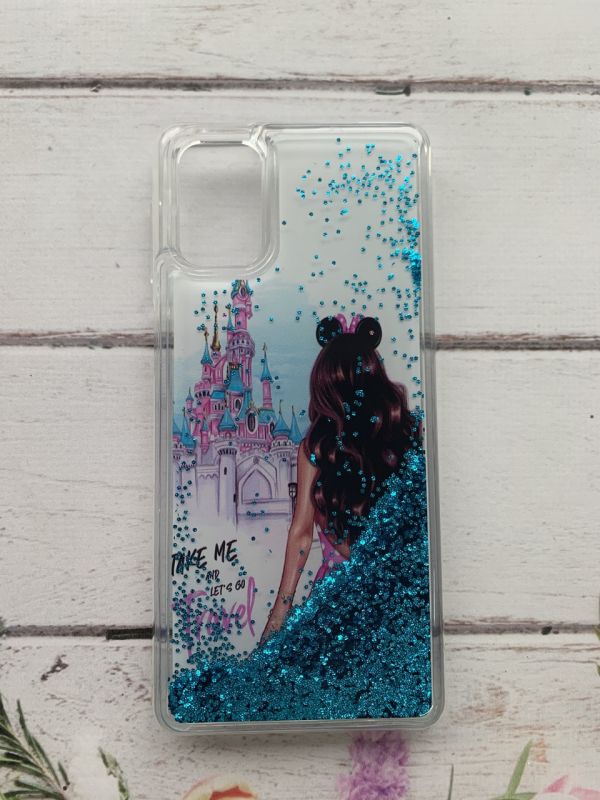 Силіконовий чохол з плаваючими блискітками на Samsung Galaxy M31s Дівчина-Мінні