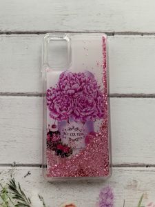 Силіконовий чохол з рухливими блискітками на Samsung Galaxy M31s Півонії