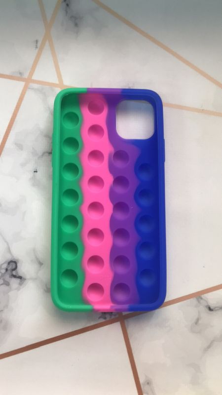 Силіконовий чохол Антистрес Поп-Іт Pop It для iPhone 11 Pro Max (6,5) Синій (синьо-зелений)