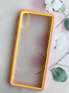 Прозорий чохол з гумовим бампером для Samsung Galaxy A02 / A022 (2021) Жовто-рожевий
