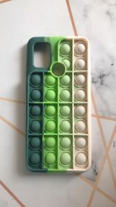 Силіконовий чохол Поп іт Антистрес Поп-Іт Pop It для Samsung Galaxy А21ѕ Попит Зелено-білий