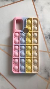 Силіконовий чохол Поп іт Антистрес Поп-Іт Pop It для Samsung Galaxy А21ѕ Попит Рожево-білий