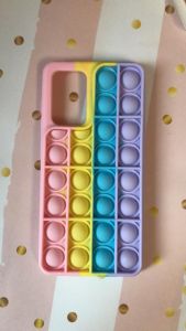 Силіконовий чохол Попит Антистрес Поп-Іт Pop It для Samsung Galaxy A52 Поп іт Рожево-фіолетовий