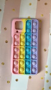 Силіконовий чохол Попит Антистрес Поп-Іт Pop It для Samsung Galaxy A12 Поп іт Рожево-фіолетовий