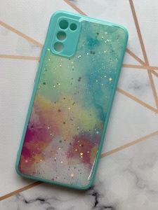 Чохол з блиском для Samsung Galaxy A02s Галактика бірюзова