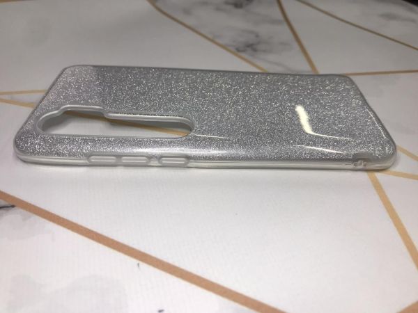 Силіконовий блискучий чохол для Xiaomi Mi Note 10 / Note Pro 10 Срібний