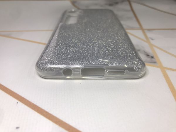 Силіконовий блискучий чохол для Xiaomi Mi Note 10 / Note Pro 10 Срібний