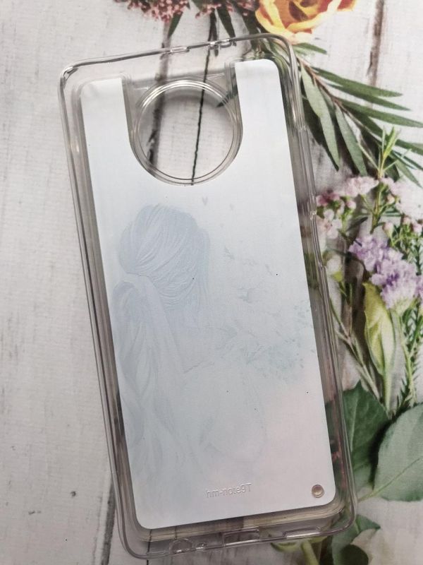 Чохол з рухливими блискітками на Xiaomi Redmi Note 9T / Redmi Note 9 5G Дівчина з квітами