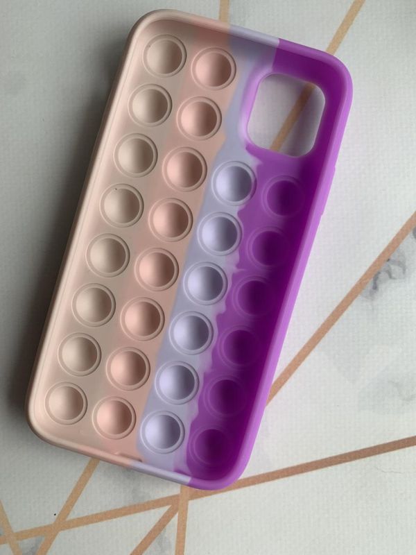 Силіконовий чохол Поп іт Антистрес Поп-Іт Pop It для iPhone 11 (6,1) Попит Фіолетово-рожевий