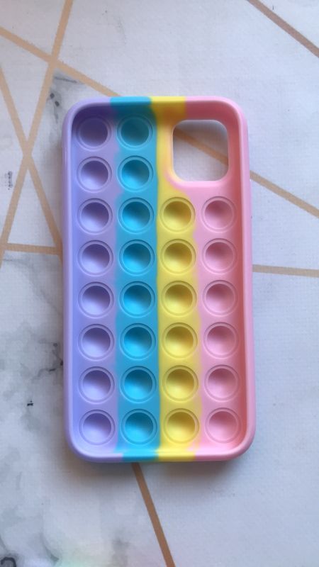 Силіконовий чохол Поп іт Антистрес Поп-Іт Pop It для iPhone 11 (6,1) Попит Рожево-фіолетовий