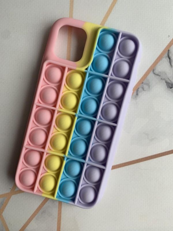 Силіконовий чохол Поп іт Антистрес Поп-Іт Pop It для iPhone 11 (6,1) Попит Рожево-фіолетовий