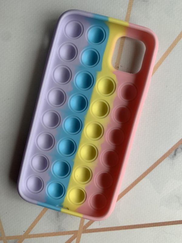 Силіконовий чохол Поп іт Антистрес Поп-Іт Pop It для iPhone 11 (6,1) Попит Рожево-фіолетовий