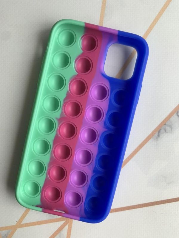 Силіконовий чохол Поп іт Антистрес Поп-Іт Pop It для iPhone 11 (6,1) Попит Синьо-зелений