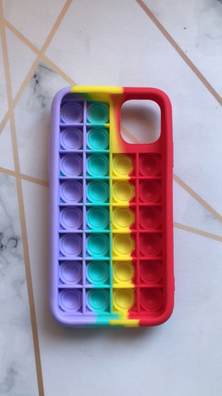 Силіконовий чохол Поп іт Антистрес Поп-Іт Pop It для iPhone 11 (6,1) Попит Червоно-Фіолетовий
