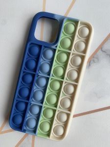 Силіконовий чохол Поп іт Антистрес Поп-Іт Pop It для iPhone 11 Pro (5,8) Попит Синьо-білий