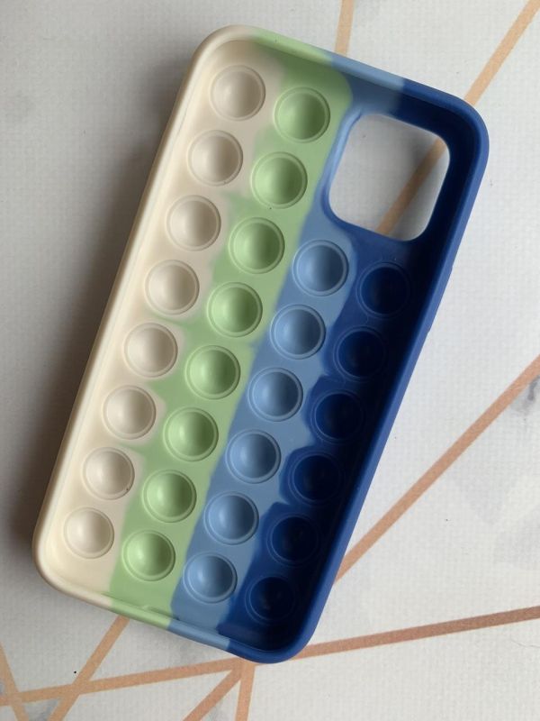 Силіконовий чохол Поп іт Антистрес Поп-Іт Pop It для iPhone 11 Pro (5,8) Попит Синьо-білий