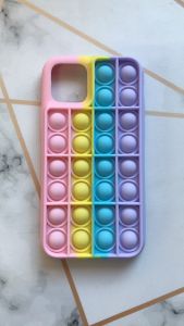 Силіконовий чохол Поп іт Антистрес Поп-Іт Pop It для iPhone 11 Pro (5,8) Попит Рожево-фіолетовий