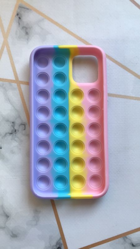 Силіконовий чохол Поп іт Антистрес Поп-Іт Pop It для iPhone 11 Pro (5,8) Попит Рожево-фіолетовий
