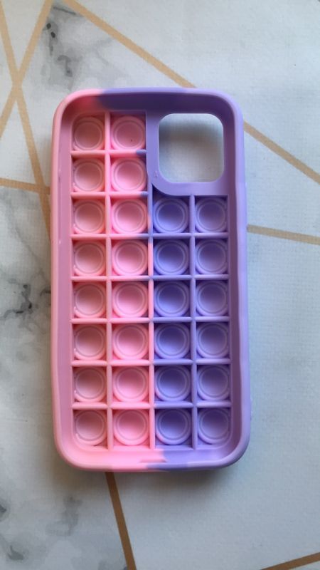 Силіконовий чохол Поп іт Антистрес Поп-Іт Pop It для iPhone 11 Pro (5,8) Попит Фіолетовий + Рожевий