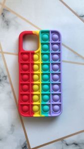 Силіконовий чохол Поп іт Антистрес Поп-Іт Pop It для iPhone 11 Pro (5,8) Попит Червоно-фіолетовий