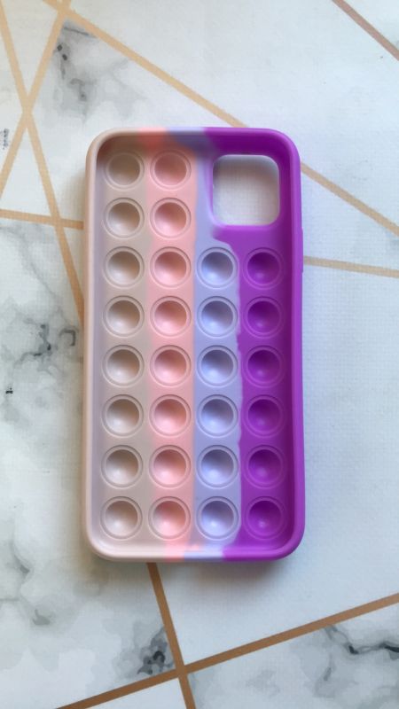 Силіконовий чохол Поп іт Антистрес Поп-Іт Pop It для iPhone 11 Pro Max (6,5) Попит Фіолетово-рожевий