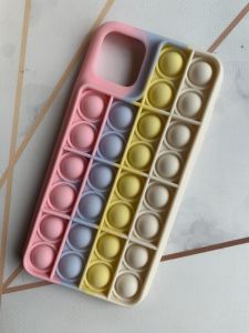 Силіконовий чохол Поп іт Антистрес Поп-Іт Pop It для iPhone 11 Pro Max (6,5) Попит Рожево-білий