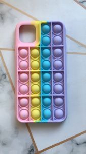 Силіконовий чохол Поп іт Антистрес Поп-Іт Pop It для iPhone 11 Pro Max (6,5) Попит Рожево-фіолетовий