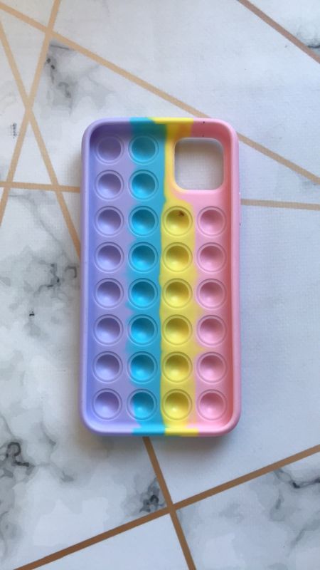 Силіконовий чохол Поп іт Антистрес Поп-Іт Pop It для iPhone 11 Pro Max (6,5) Попит Рожево-фіолетовий