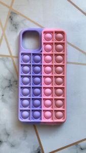 Силіконовий чохол Поп іт Антистрес Поп-Іт Pop It для iPhone 11 Pro Max (6,5) Попит Фіолетовий + рожевий