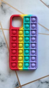 Силіконовий чохол Поп іт Антистрес Поп-Іт Pop It для iPhone 11 Pro Max (6,5) Попит Червоно-Фіолетовий