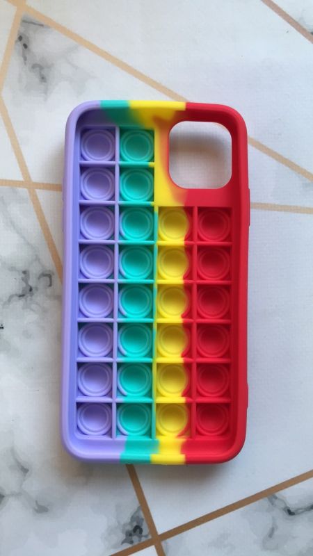 Силіконовий чохол Поп іт Антистрес Поп-Іт Pop It для iPhone 11 Pro Max (6,5) Попит Червоно-Фіолетовий