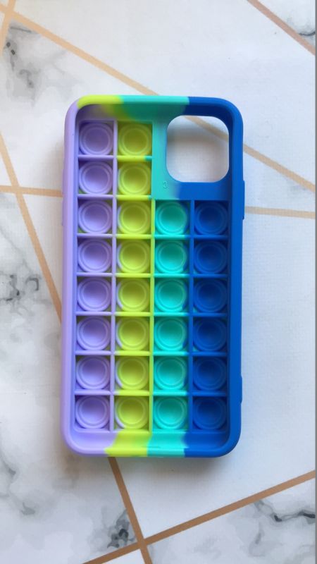 Силіконовий чохол Поп іт Антистрес Поп-Іт Pop It для iPhone 11 Pro Max (6,5) Попит Синьо-фіолетовий